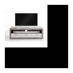 TV-Schrank Betongrau und glänzendes Weiß – L 152 x T 45,3 x H 49 cm