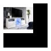 T38 TV-Schrank – blaue LED – glänzende Fronten – L140 cm x H53 cm x P35 cm