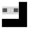 Modernes, glänzend weißes niedriges Sideboard – L 170 cm
