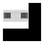 Modernes, glänzend weißes niedriges Sideboard – L 170 cm