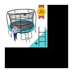 Starflex Pro Trampolin Ø 366 cm – Leiter inklusive – Grün und Schwarz – 2 globale Sicherheitspatente – Hypersportliches Design