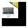 Jump Power Trampolin Ø 427 cm – Leiter und Basketballkorb-Set inklusive – Patentiertes Metallkabel – Nahtloser Rahmen