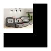 Philip Kinderbett 160×80 GRAU+CARS mit Boxspring, Matratze und Safeschublade, mit Aufkleber