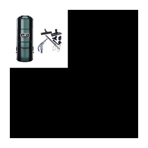 HD800C Beutelloser, ungefilterter Zentralstaubsauger (bis zu 350 m²), 10 Jahre Garantie + 9 m Interset + 8 Zubehörteile + kostenloser Staubwedel