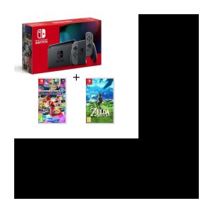 Graue Switch-Konsole + Mario Kart 8 Deluxe + The Legend of Zelda Breath of the Wild