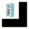 Klarstein Irene Kühlschrank – klassisch mit Hochgefrierfach: 85 Liter (61L + 24L) – 40 dB – Klasse A+ – Retro-blaues Design
