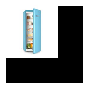 Klarstein Irene XL Kühlschrank – großes Volumen: 242 Liter – 5 unzerbrechliche Glasböden – Klasse A+ – Retro-blaues Design