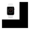 Apple Watch Series 3 GPS + Cellular, 42 mm silbernes Aluminiumgehäuse mit weißem Sportarmband