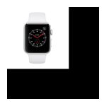 Apple Watch Series 3 GPS + Cellular, 42 mm silbernes Aluminiumgehäuse mit weißem Sportarmband