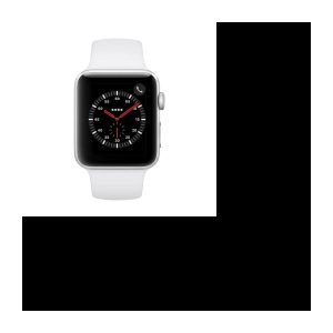 Apple Watch Series 3 GPS + Cellular, 42 mm silbernes Aluminiumgehäuse mit weißem Sportarmband