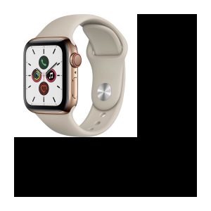 Apple Watch Series 5 Cellular 40 mm goldenes Stahlarmband mit Stein-Sportarmband – S/M