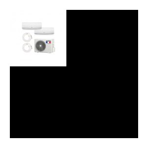 Einbaufertige 2500W + 3400W reversible Klimaanlage Bisplit Airton