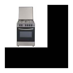 Gemischter Gas-/Elektro-Tischherd – 4 Brenner – Ofen mit natürlicher Konvektion – 65 L x B x L 60 x H 85 cm – Edelstahl