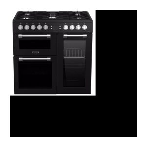 Klavierkocher, Gaskochfeld – 5 Brenner – 5,5 kWh – Dreifach-Hohlraum – 2 Öfen + 1 Grill – 60 l + 79 l – A – Schwarz LEISURE CK90F320KG