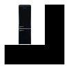 GEDTECH GCBV310BL Vintage-Kombinationskühlschrank – Schwarz – 310 l – Klasse E