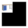 Profi-Werkbank L. 1500 mm – Variante 1 Tragebox (5 Schubladen)
